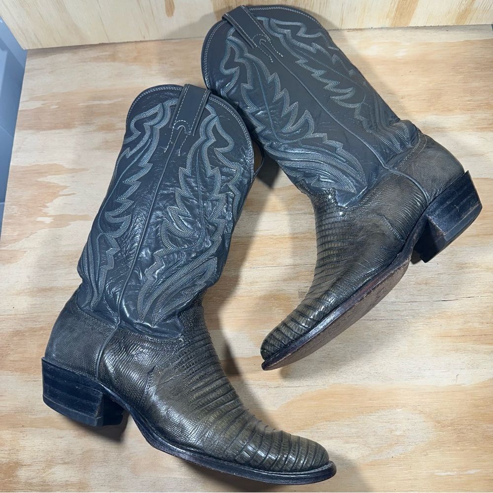 Justin Lizard Boots Men’s Size 8 EE - Picture 2 of 8